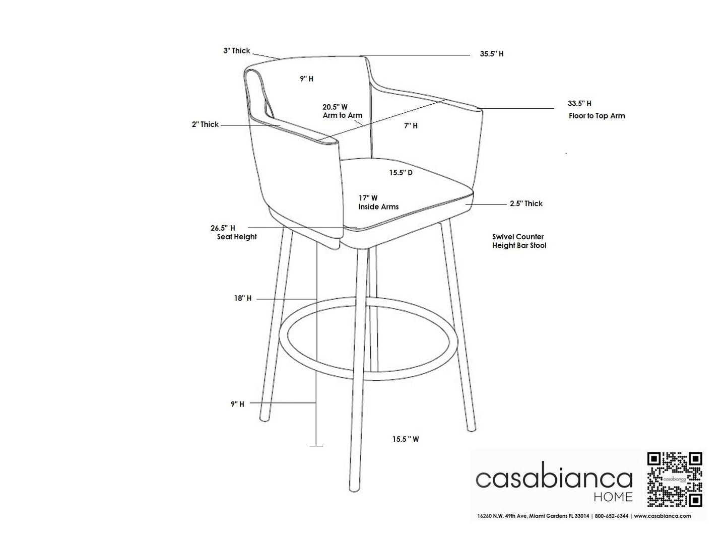 SUZZIE COUNTER STOOL | WHITE