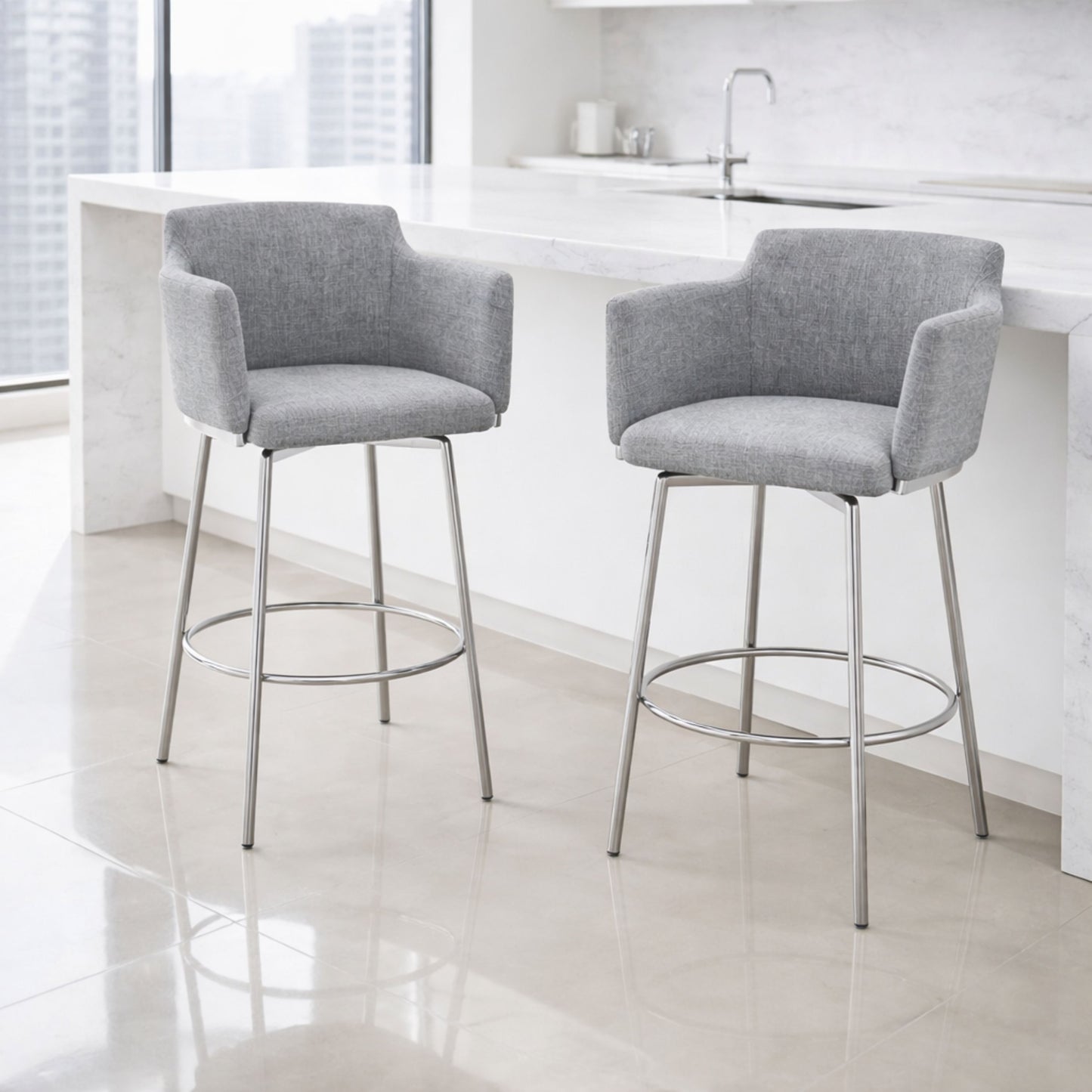 SUZZIE BAR STOOL | GRAY