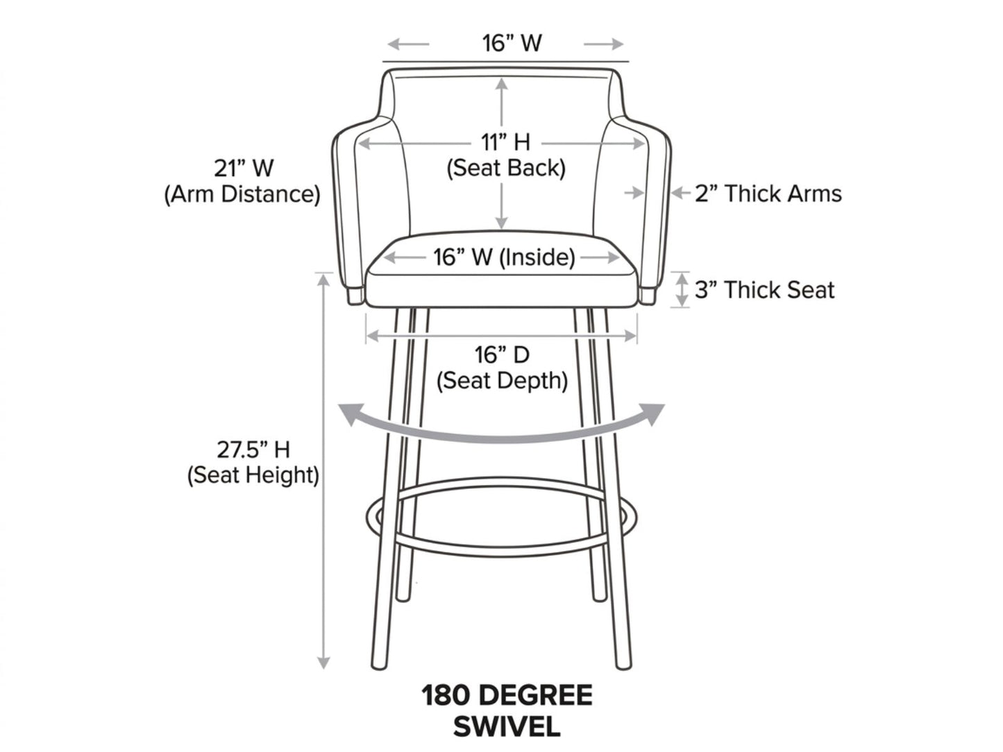 SUZZIE BAR STOOL | GRAY