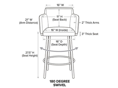 SUZZIE BAR STOOL | GRAY