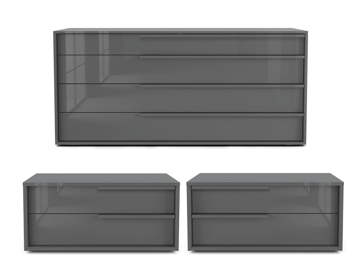 ALESSIO SET  | DARK GRAY HIGH GLOSS