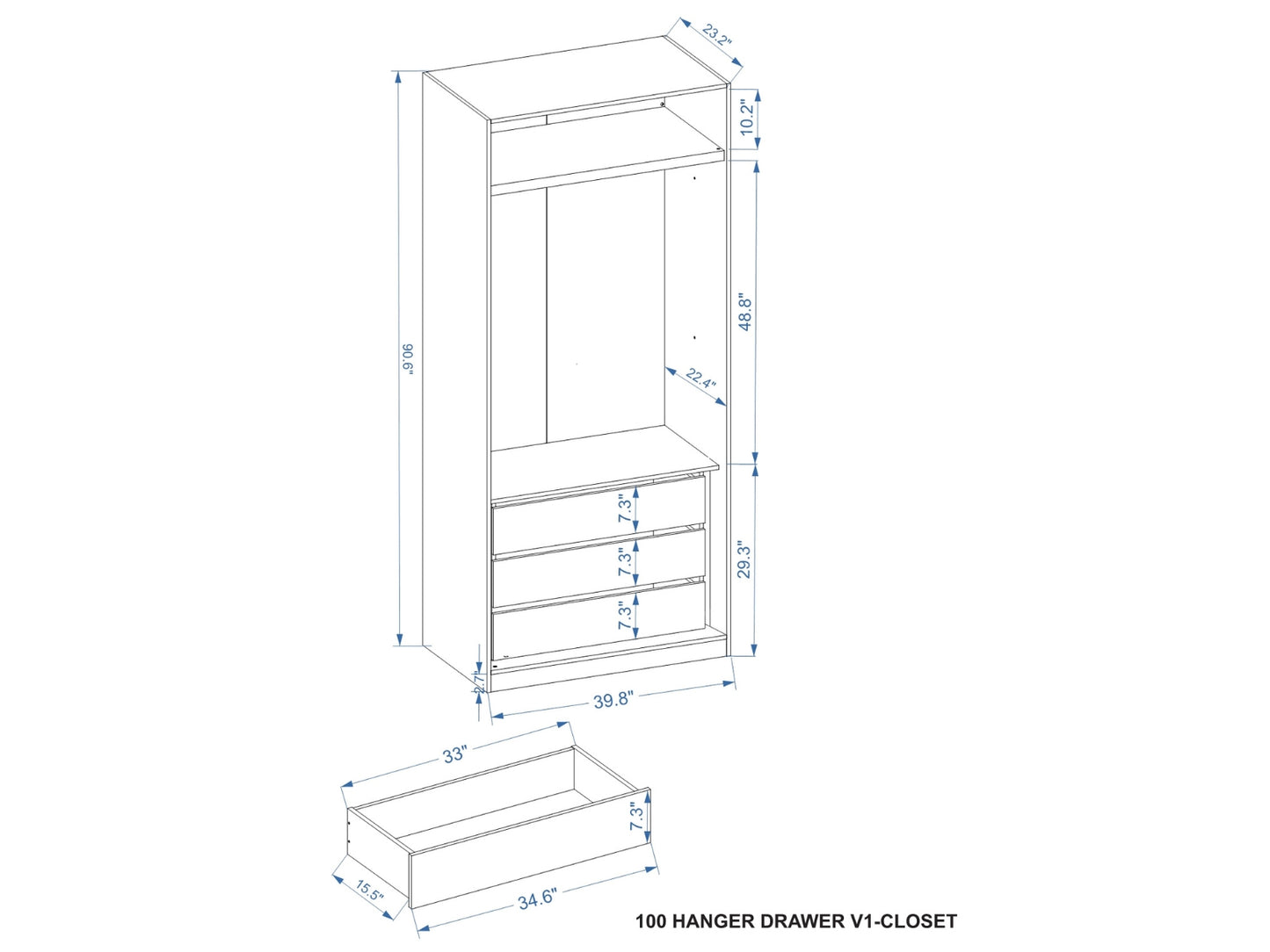100 HANGER DRAWER V1  | TAUPE