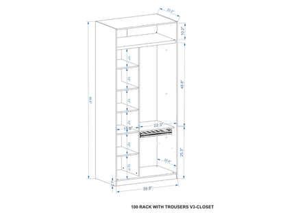 100 RACK WITH TROUSERS V3  | TAUPE