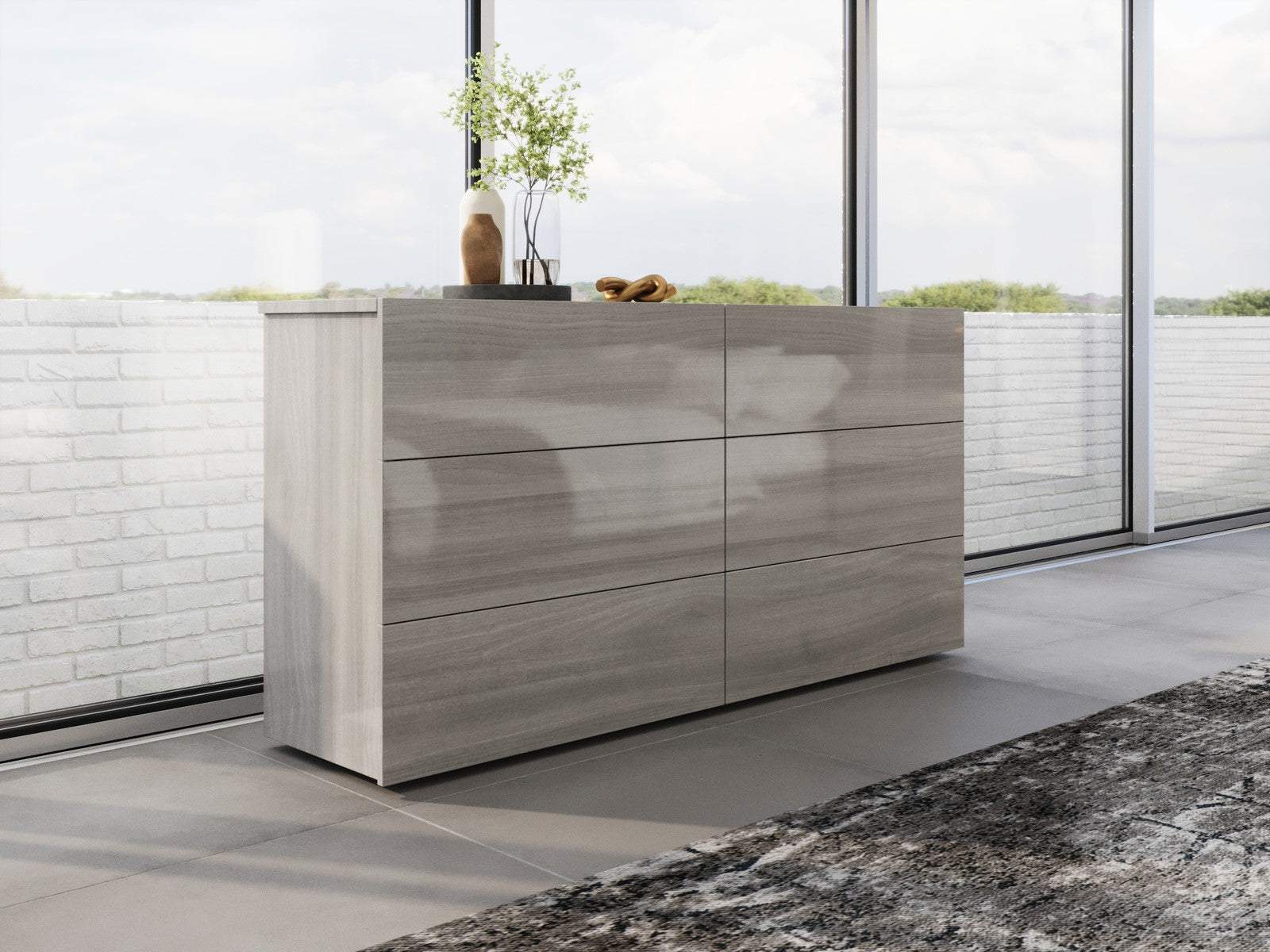 AYLA  | LIGHT GRAY OAK HIGH GLOSS